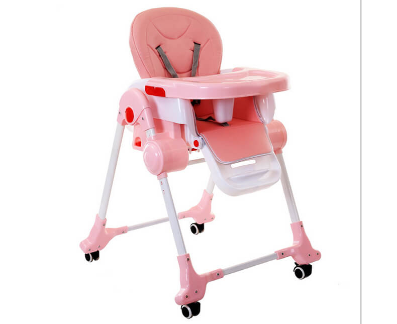 Baby dining chair with universal wheels
