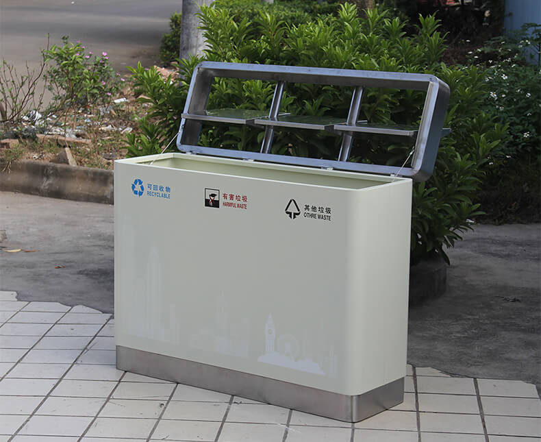 100 liter 3 compartment classification garbage bin