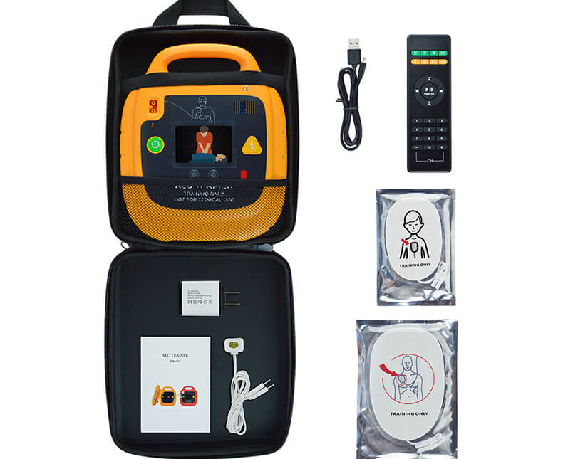 Automated external defibrillator trainer