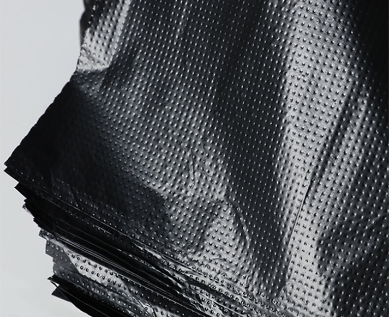 Colored plastic garbage bags