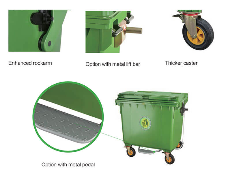 Four Wheels Mobile Garbage Container