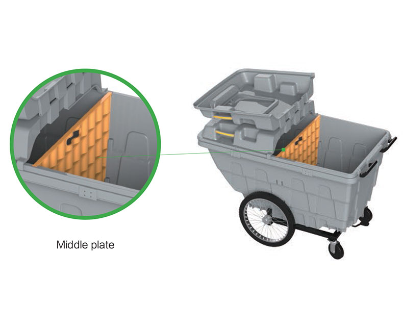 Four Wheels Mobile Garbage Cart