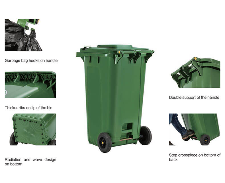 Two Wheels Mobile Garbage Container